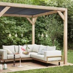 Pergola Silvano Douglas Met Schaduwdoek 324x324 Cm