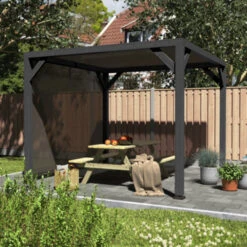 Pergola Silvano Zwart Inclusief Zijdoek -Tuin En Buiten 123 490