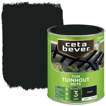 CetaBever Tuinhoutbeits Dekkend Zwart Zijdeglans 750 Ml 1 CetaBever Tuinhoutbeits Dekkend Zwart Zijdeglans 750 Ml