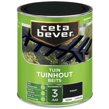 CetaBever Tuinhoutbeits Dekkend Zwart Zijdeglans 750 Ml 2 CetaBever Tuinhoutbeits Dekkend Zwart Zijdeglans 750 Ml - Afbeelding 2