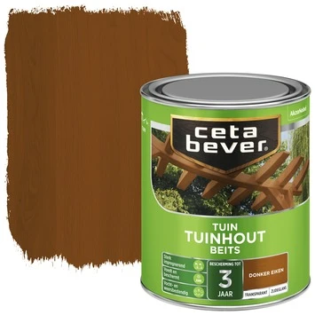 CetaBever Tuinhoutbeits Transparant Donker Eiken Zijdeglans 750 Ml 2 CetaBever Tuinhoutbeits Transparant Donker Eiken Zijdeglans 750 Ml - Afbeelding 2