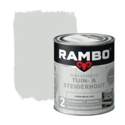 Rambo Vintage Pantserbeits Tuin- En Steigerhout Dekkend Steen Grijs Zijdeglans 750 Ml
