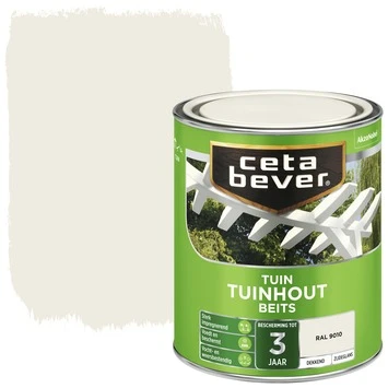 CetaBever Tuinhoutbeits Dekkend RAL 9010 Zijdeglans 750 Ml 1 CetaBever Tuinhoutbeits Dekkend RAL 9010 Zijdeglans 750 Ml