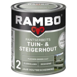 Rambo Vintage Pantserbeits Tuin- En Steigerhout Dekkend Flessen Groen Zijdeglans 750 Ml -Tuin En Buiten 123 5481