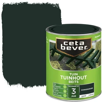 CetaBever Tuinhoutbeits Dekkend Donkergroen Zijdeglans 750 Ml 2 CetaBever Tuinhoutbeits Dekkend Donkergroen Zijdeglans 750 Ml - Afbeelding 2
