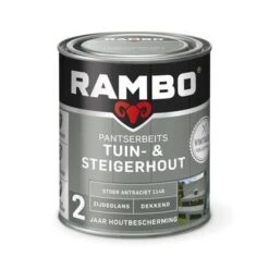 Rambo Vintage Pantserbeits Tuin- En Steigerhout Dekkend Stoer Antraciet Zijdeglans 750 Ml -Tuin En Buiten 123 5540