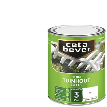 CetaBever Tuinhoutbeits Dekkend Wit Zijdeglans 750 Ml 2 CetaBever Tuinhoutbeits Dekkend Wit Zijdeglans 750 Ml - Afbeelding 2