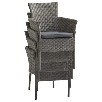 Stapelstoel Malaga Antraciet Wicker 2 Stapelstoel Malaga Antraciet Wicker - Afbeelding 2