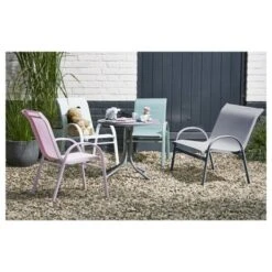 Kindertafel Marijn Grijs Aluminium Ø50x48 Cm -Tuin En Buiten 123 5771