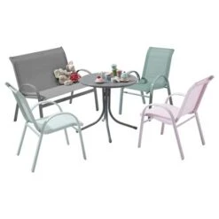Kindertafel Marijn Grijs Aluminium Ø50x48 Cm -Tuin En Buiten 123 5772