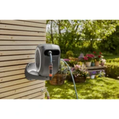 Gardena Wandslangenbox Roll Up 15 Grijs/wit Meter Incl. Tuinspuit -Tuin En Buiten 123 6335