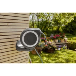 Gardena Wandslangenbox Roll Up 15 Grijs/wit Meter Incl. Tuinspuit -Tuin En Buiten 123 6338