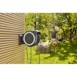 Gardena Wandslangenbox Roll Up 35 Grijs/wit Meter Incl. Tuinspuit -Tuin En Buiten 123 6566