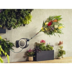 Gardena Wandslangenbox Roll Up 25m Grijs/wit Incl. Tuinspuit -Tuin En Buiten 123 6710